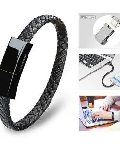 USB Leather Charging Braided Bracelets