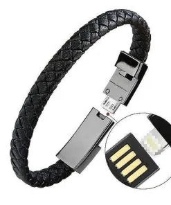 USB Leather Charging Braided Bracelets